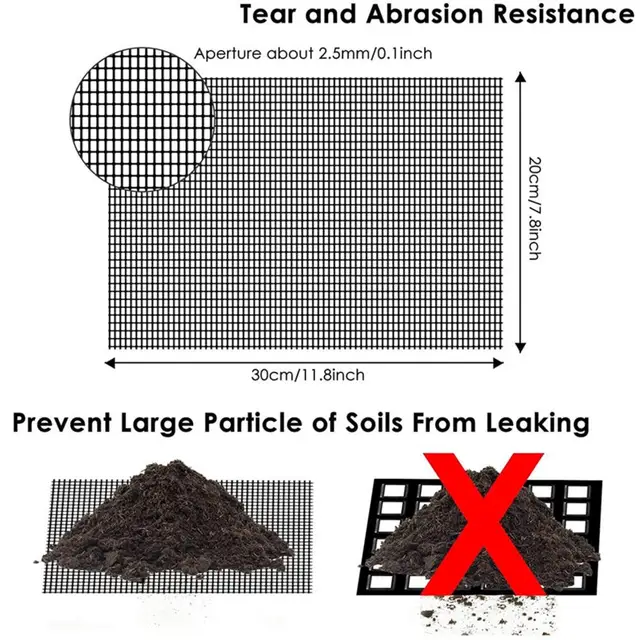 5Db Virág Edény Szőnyegháló Nettó 11.8X7,8 Hüvelykes Kerti Vízelvezető Háló Lyuk Képernyő - Image 4