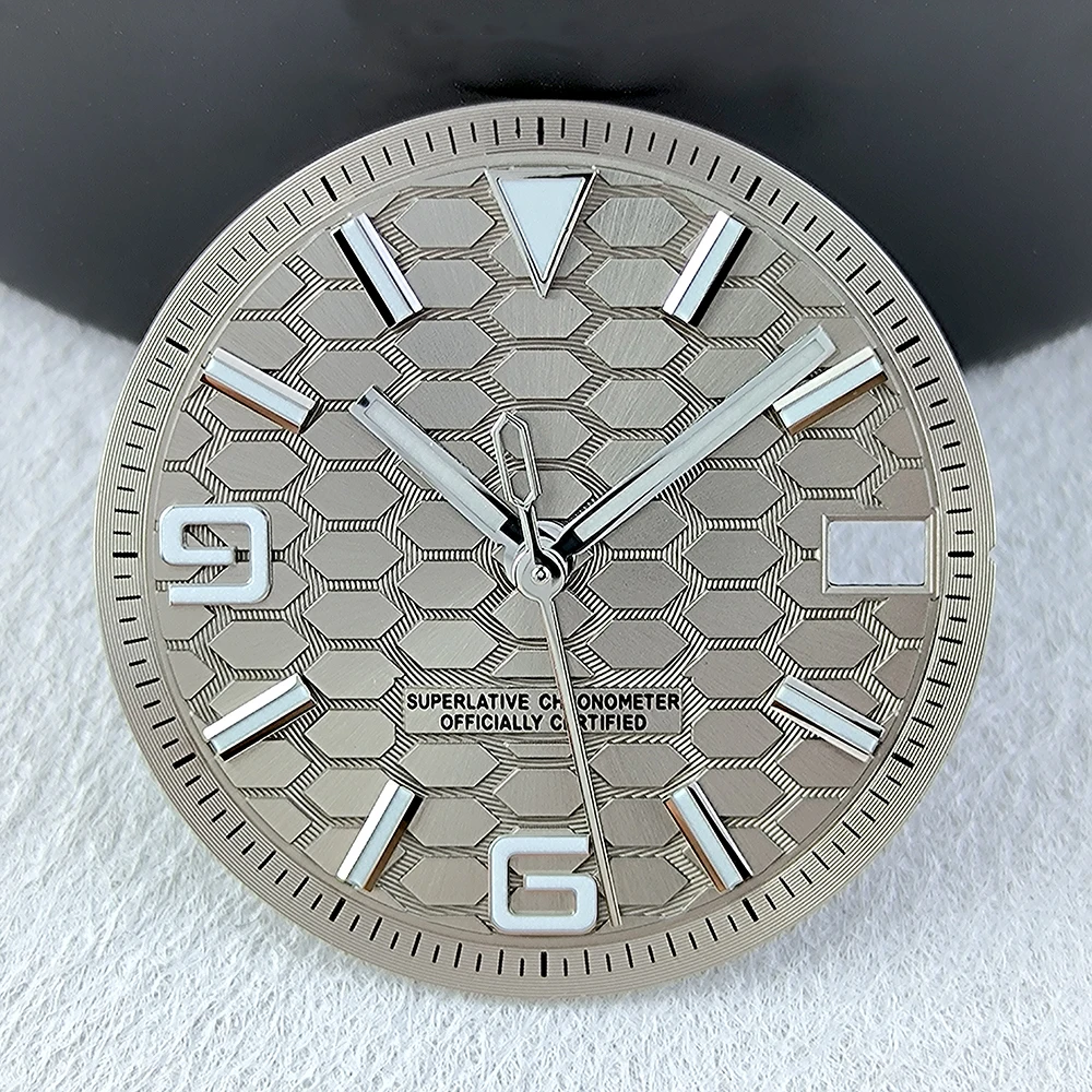 Blue Luminous Watch Dial with Numerals - 28.5mm