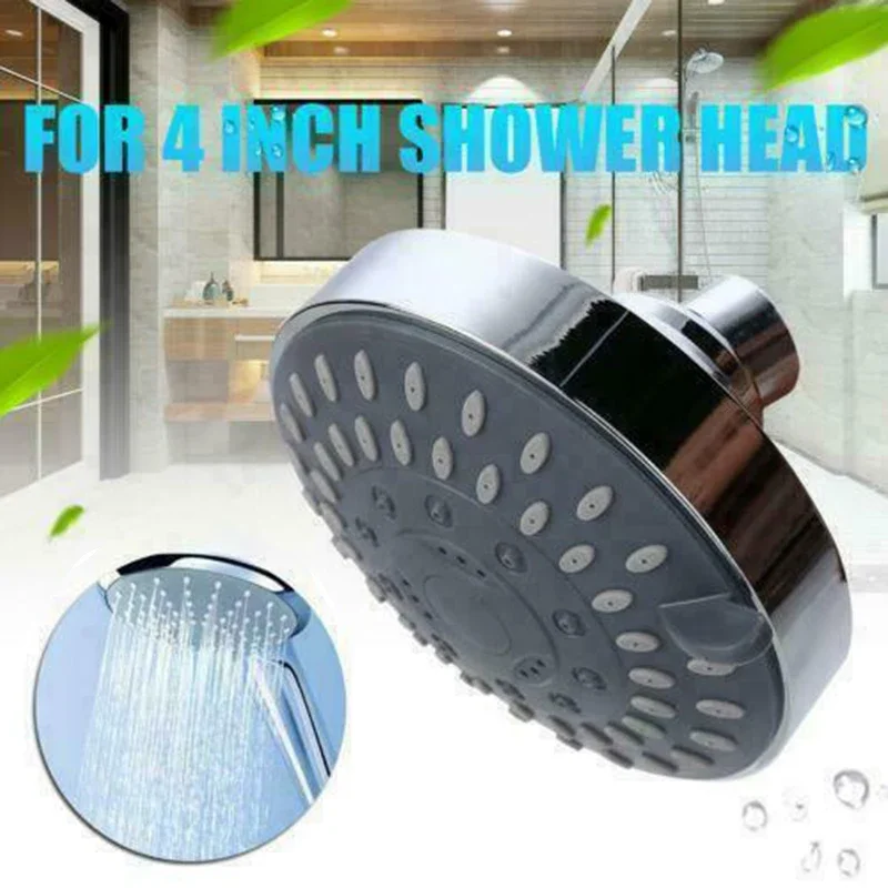 

4 Inch High Pressure Shower Head Sprayer 5 Setting Adjustable Rainfall Wall-Mounted Bathroom Fixture Faucet Replacement Parts