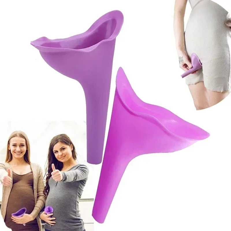 1PC Women Girl Urinal Outdoor Travel Camping Female Urinal Soft Silicone Urination Device Stand Up & Pee Lady Mobile Toilet portable urinal