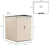 Large Vertical Resin Outdoor Storage Shed With Floor (6.2 x 4.6 Ft), Weather Resistant, Beige/Brown, Organization for 3