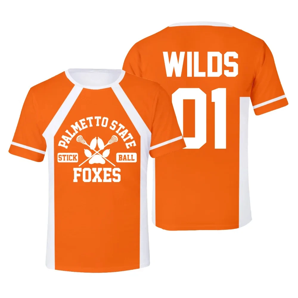 새로운 Foxhole Court Palmetto State Foxes 라크로스 저지 코스프레 WILDS MINYARD 3D 티셔츠 남성/여성 의류 키즈 티셔츠
