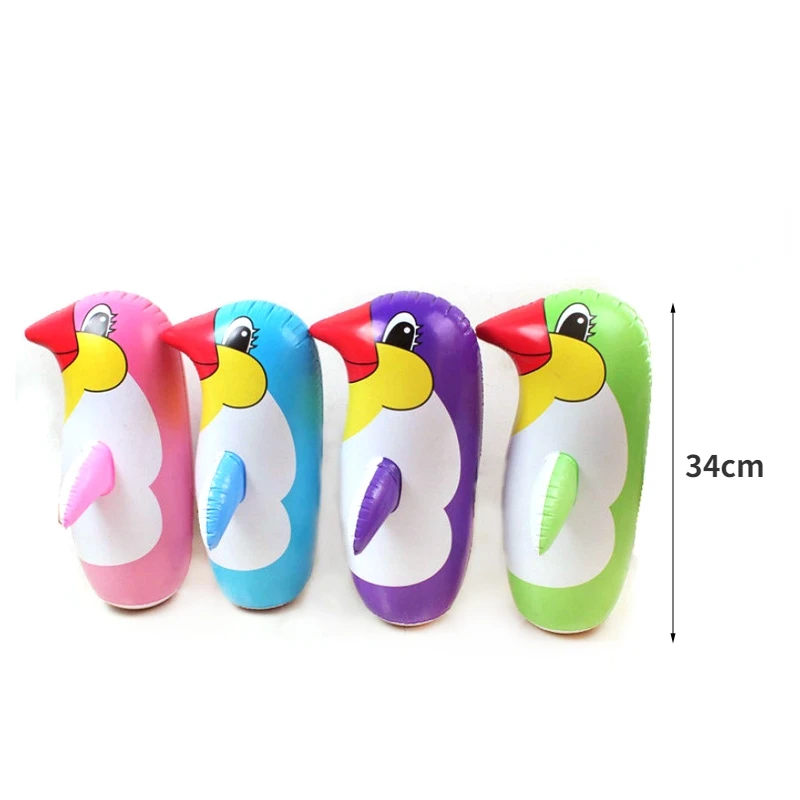 PVC Inflatable Toy Lifelike Cartoon Penguin Tumbler 34cm/43cm/68cm Children Gift Baby Toys Playground Toy Set