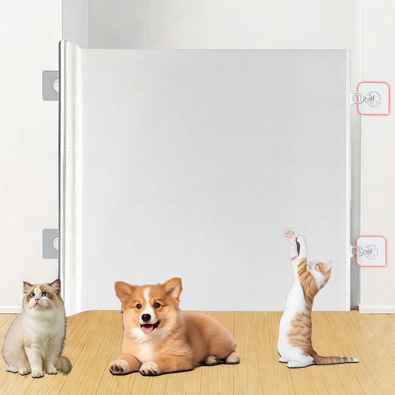 Retractable Pet Safety Gate for Hallways, Stairs, and Doorways