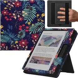 Compact Double Stand Case with Pen Holder, Auto Sleep & Wake, and Dual Hand Straps (Jungle Flower)