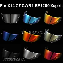 오토바이 풀 페이스 헬멧 바이저 렌즈 케이스, SHOEI X14 X-14 Z7 CWR-1 NXR RF-1200 X-Spirit 3 바이저 마스크용, 12 색 골드 이리듐
