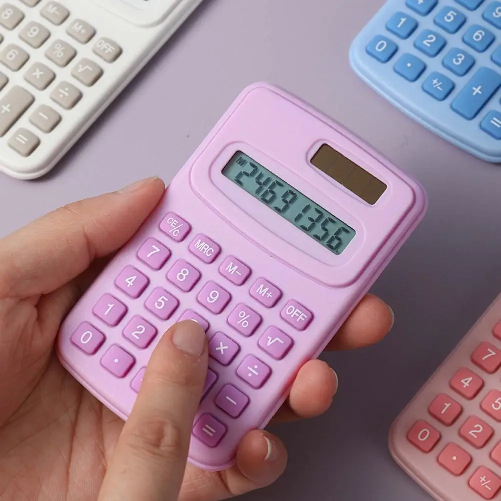 Portable Calculator Cute 8 Digits LCD Electronic Kids Home Office Primary School  Calculator Teaching Supplies - 4