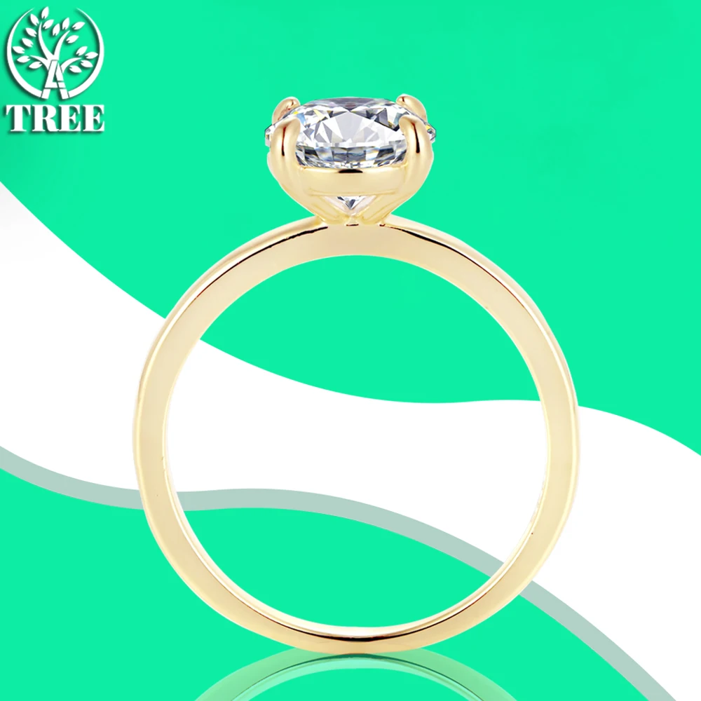 ALITREE-Oval D Cor Moissanite Anéis para Mulheres, 925 Prata Esterlina, Diamante De Ouro, Anel De Coquetel, Banda De Casamento Da Noiva, Jóias Finas