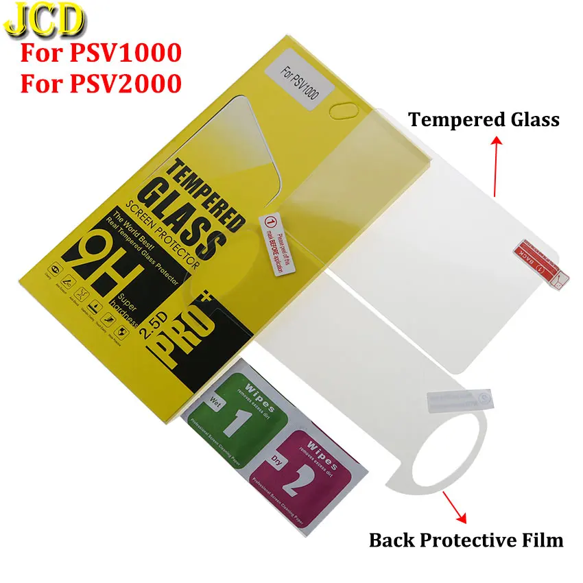 

JCD Front Tempered Glass Clear HD Screen Protector Cover Back Protective Film For Psvita PS Vita PSV 1000 2000 PSV1000 PSV2000