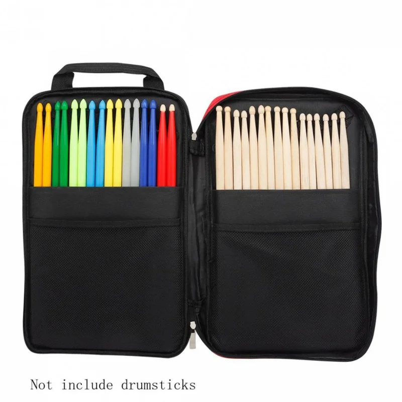 Red Oxford Cloth Add Cotton Drumstick Backpack Bag Jazz Drum Stick Music Book Storage Large Capacity Handbag