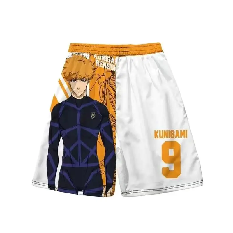 Anime Beach Shorts 3D Printed Seishiro Nagi Swim Trunks Quick-dry shorts Cartoon Unisex Vintage short Pants 5