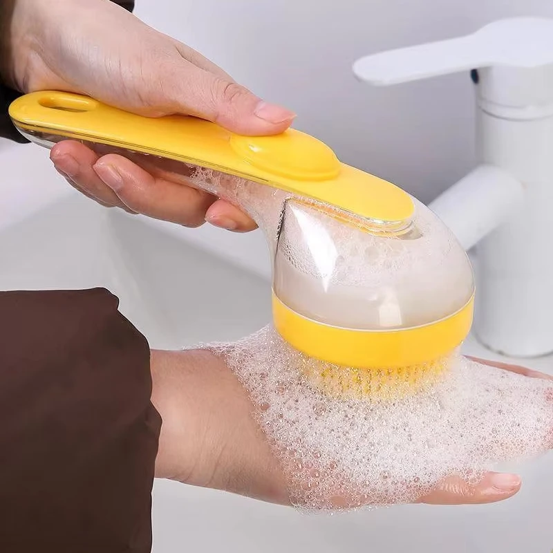 Long Handle Shampoo Brush Bath Brush Scalp Massage Press To Dispense Comb Body Exfoliation Comb Hairdressing Styling Tools 2