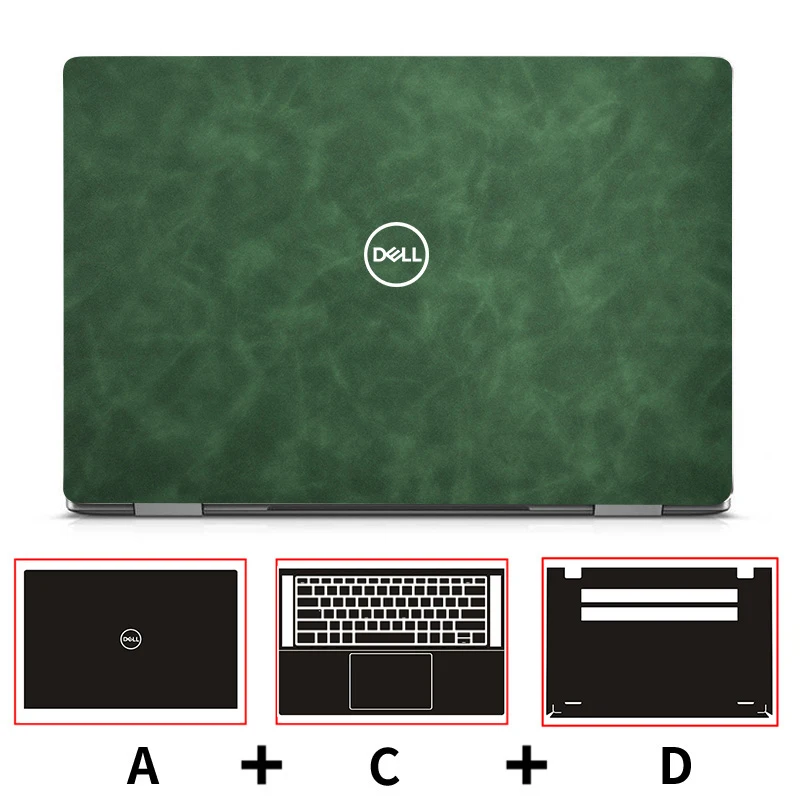 Elegant Leather Full Body Laptop Case with Stylish Sticker Cover