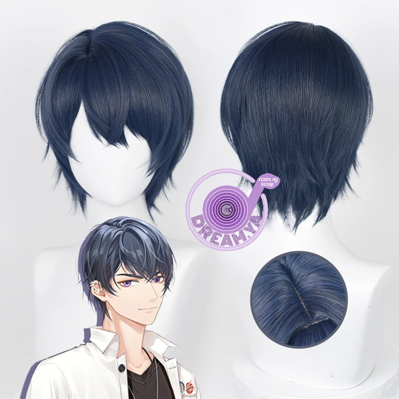 

Marius Cosplay Wig Light and Night Drak Blue Short Heat Resistant Synthetic Hair Halloween Party Carnival Role Play + Wig Cap