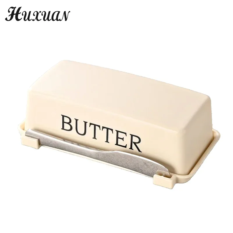 Premium Butter and Cheese Storage Box with Lid and Knife - Countertop Keeper for Refrigerator and Kitchen