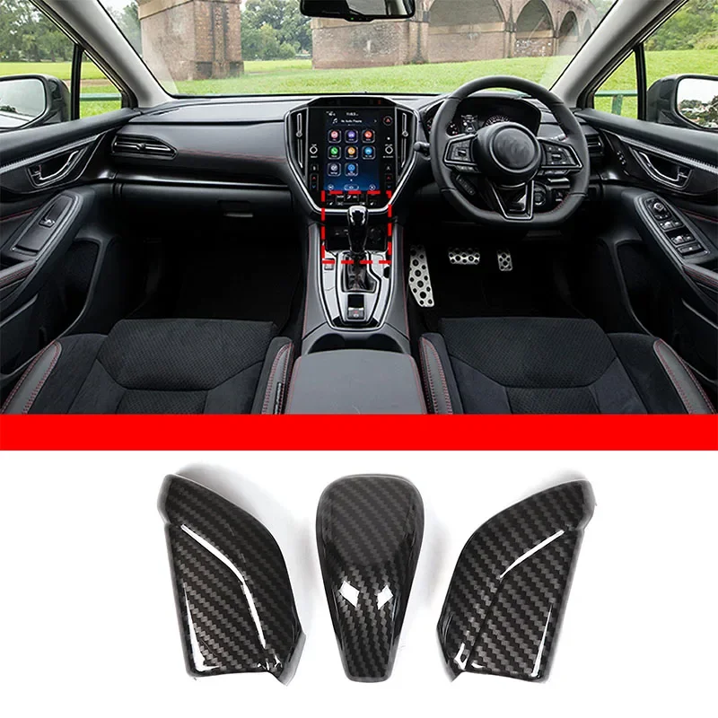 

For Subaru WRX 2022+ ABS carbon fiber car styling car center control gearbox head cover sticker car interior accessories 3Pcs