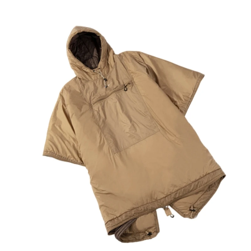 Camping Blanket Thick & Large Hooded Poncho Warm Cloak Cape Watertight Camping Blanket Stadium Blanket