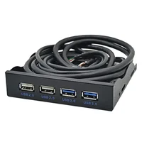HUB USB 2.0 USB 3.0 4 Port Front Panel USB3.0 Hub Splitter Internal Combo Bracket Adapter for Desktop 3.5 Inch Floppy Bay - Image 2
