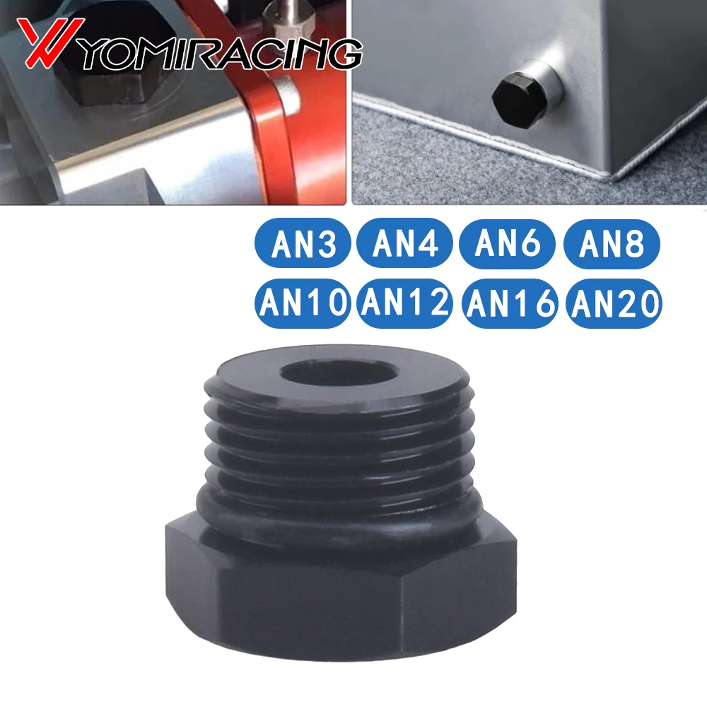 

AN4 AN6 AN8 10AN 12AN Male Hex Head ORB O- Ring Block Off Plug Fitting Black