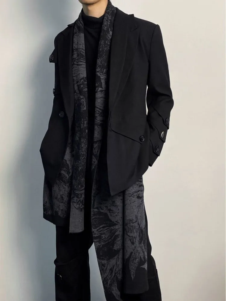 Y2k Gothic Graphic Women's Scarf Shawls Winter Warm Imitation Cashmere Scarves Men High Street Fashion Vintage Muffler Unisex 5