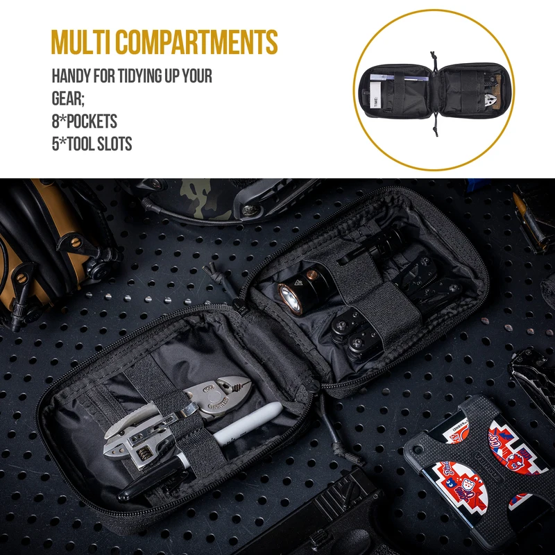 OneTigris MOLLE Pouches Tactical Organizer Medical Pockets Gadget EDC Utility First Aid Kit Bag Camping Treatment Emergent Pouch