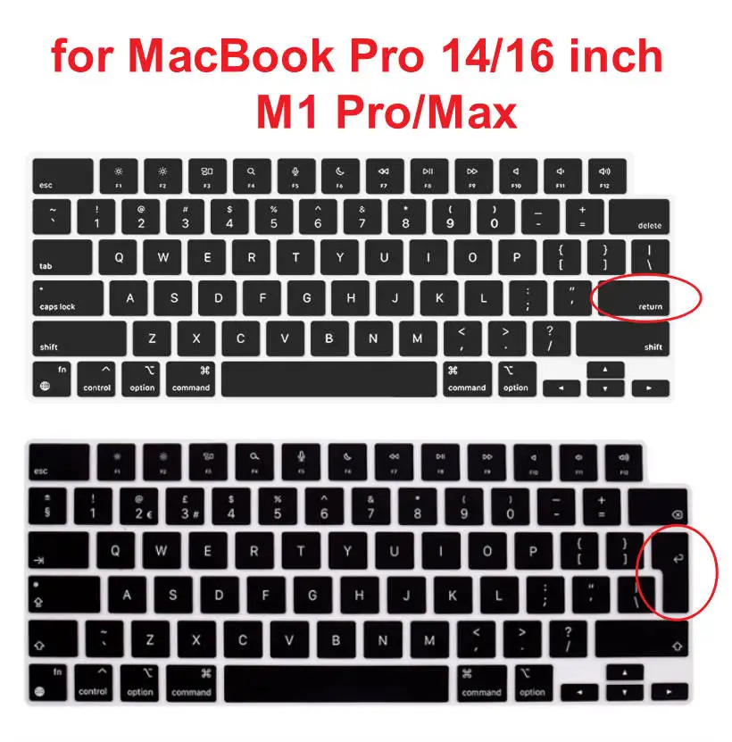 Inglese Per Macbook Pro 14 Pollici 2021 2022 A2442 M1 Pro/Max & Macbook Pro 16 Pollici A2445 Cover Per Tastiera Impermeabile Pelle In Silicone