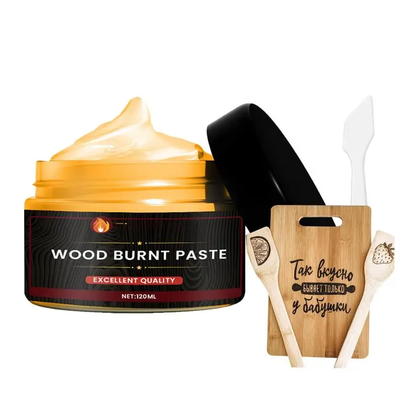 Wood Burning Cream Burn Paste Heat Sensitive Wood Burning Gel Multifunctional DIY Pyrography Accessories For Camping Leather