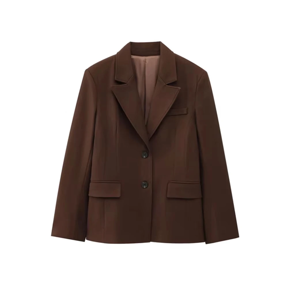 معطف نسائي أنيق من Peplum مع زر أمامي وأكمام طويلة...