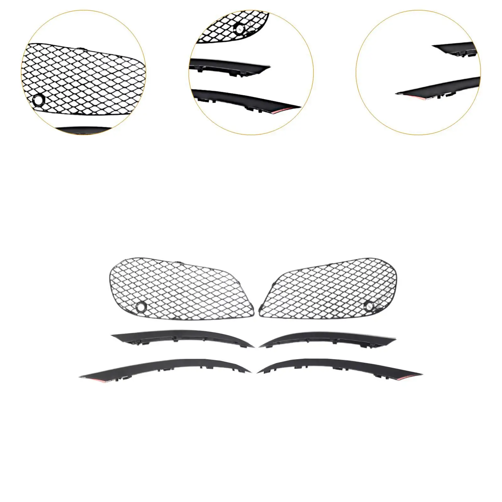 Front Lower Fog Light Grille Set 2058854023 2058854123 Left and Right for Mercedes-benz C-class W205 Accessory Spare Parts
