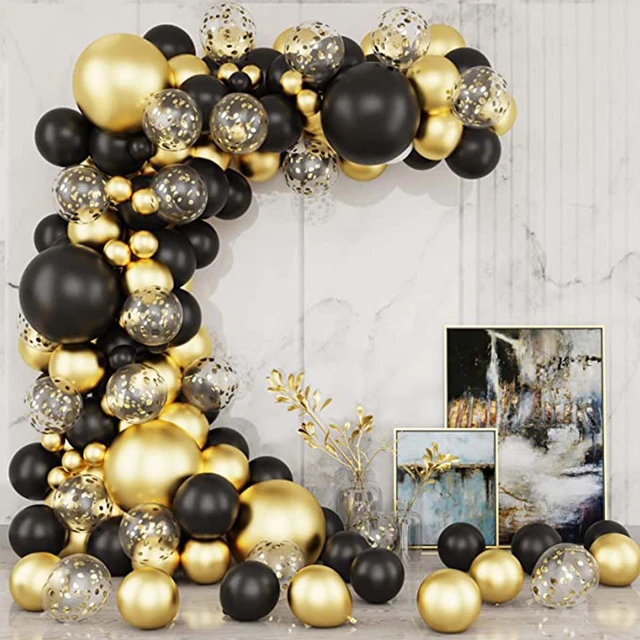 Birthday Party Decorations 40 Black Gold  Black Gold 40th Birthday  Decorations - Ballons & Accessories - Aliexpress