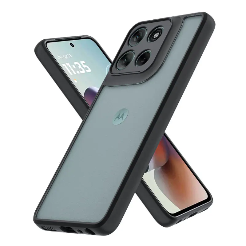 Shockproof Matte Phone Case with Hard Back & Soft Clear