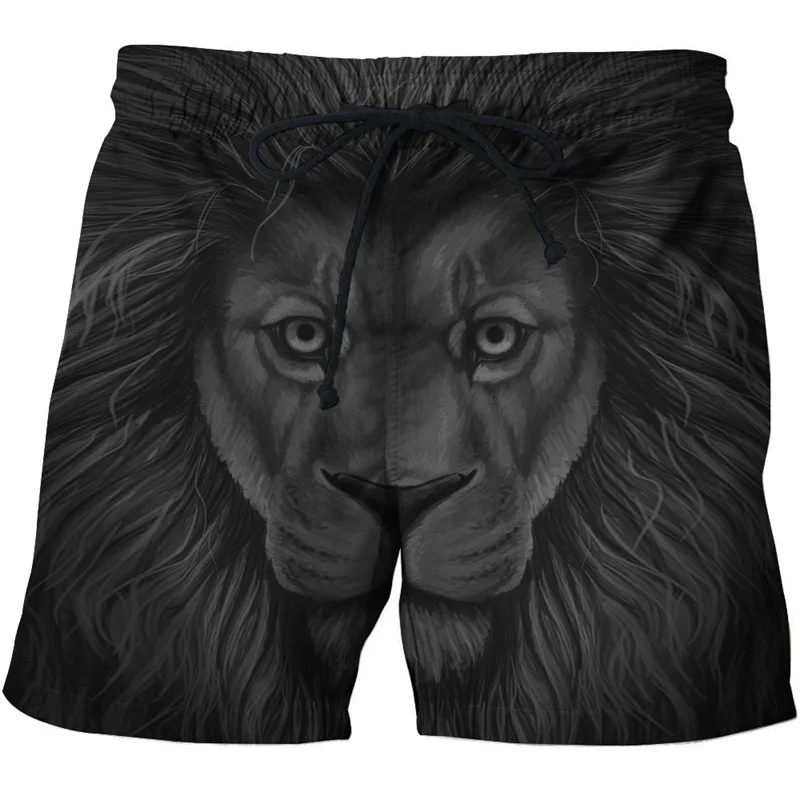 

Летние Короткие штаны Fierce Lion для мужчин и женщин, модные свободные спортивные повседневные шорты для плавания с 3D рисунком