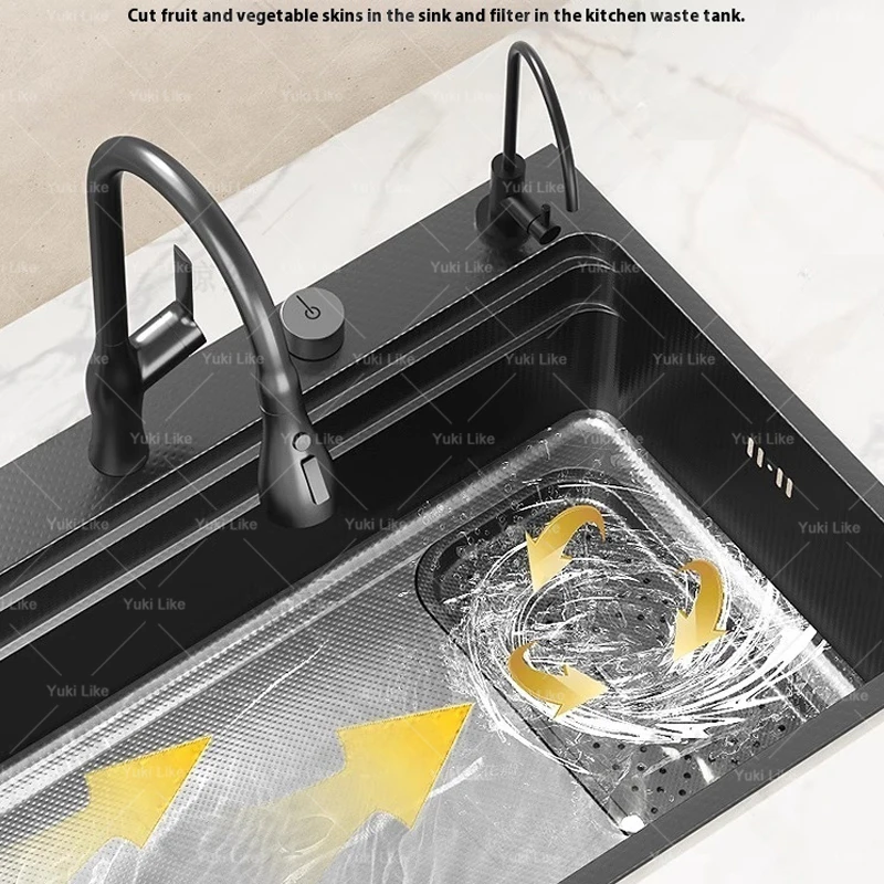 Stainless Steel Kitchen Sink Embossed large Single Slot Vegetable Basin Dishwashing Undermount Washbasin Apartment