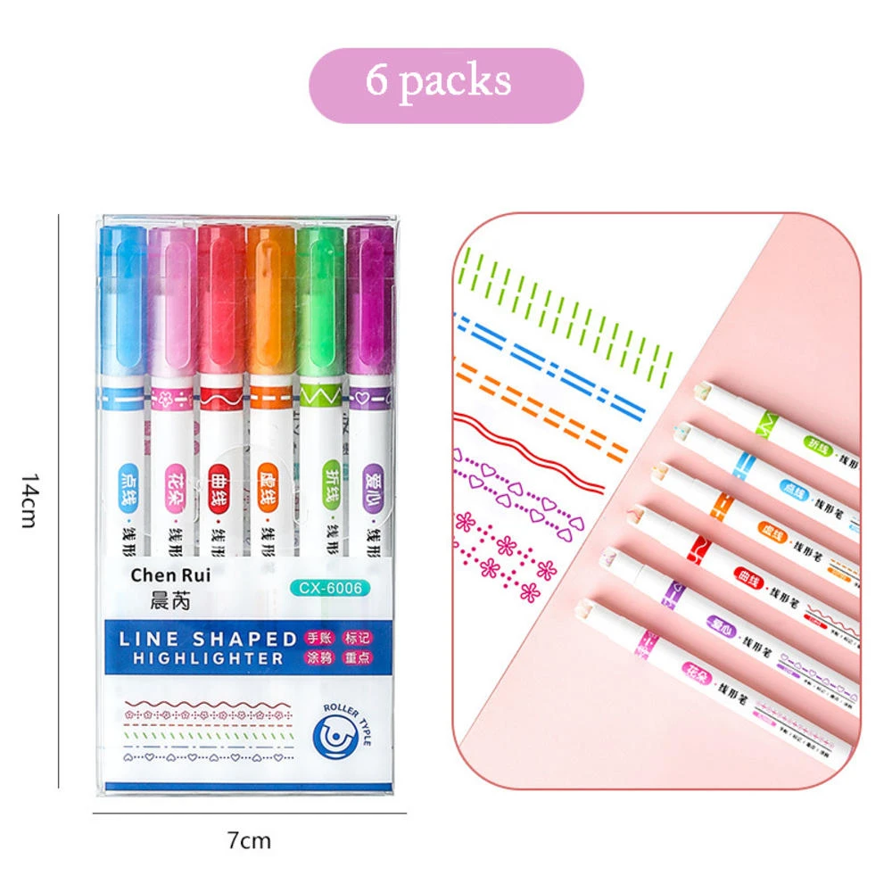 Christendom Schipbreuk Meetbaar 3/6Pcs Bloem Hart Dot Lijn Marker Pen Kawaii Snoep Kleur Markeerstift Diy  Rollerball Tip Overzicht Pen plakboek Decor Marker| | - AliExpress