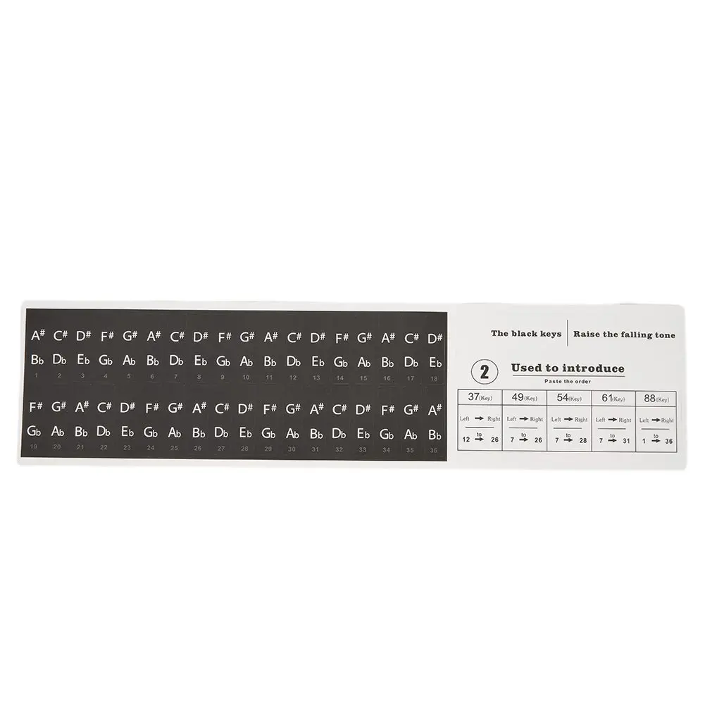 

Music Keyboard Piano Educational Clear Laminated Stickers For 88/61/54/49 Key Electronic Piano Stave Note Sticker Symbol