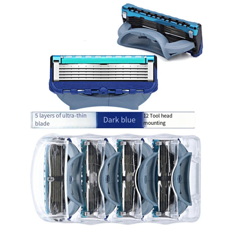 

Shaving Box Replacement Head Core 5 Layer Stainless Steel Shaving Chip Men's Straight Shave Manual Durable Easy Install