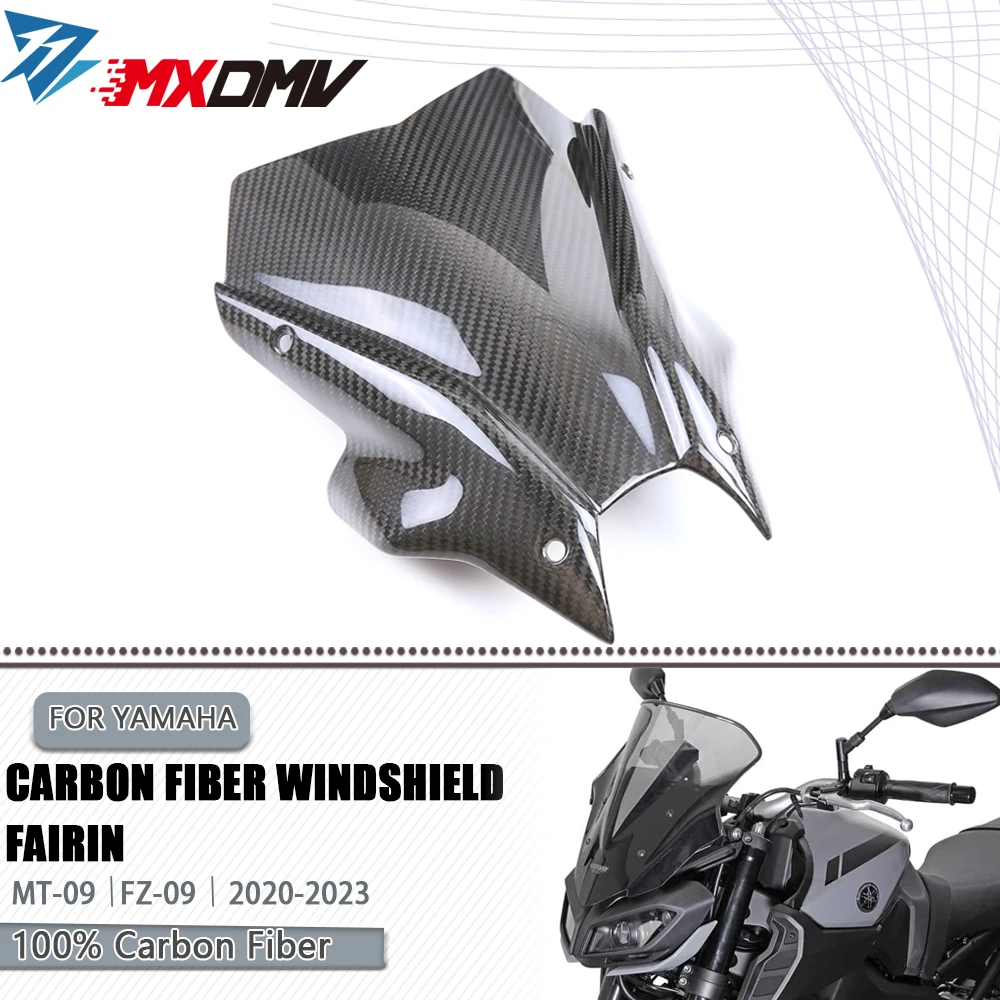 

3K Carbon Fiber Motorcycle accessories Windshield Fairing Protection cover For Yamaha MT09 FZ09 2020 - 2023