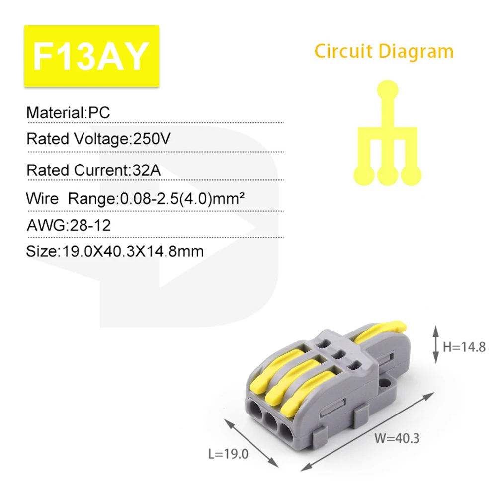 10/100PCS Electrical Cable Connector 1 in Multiple out Quick Wire Terminal Block 2/3/4/5Pin Push in Lever Connectors 0.08-4.0mm2 image 14