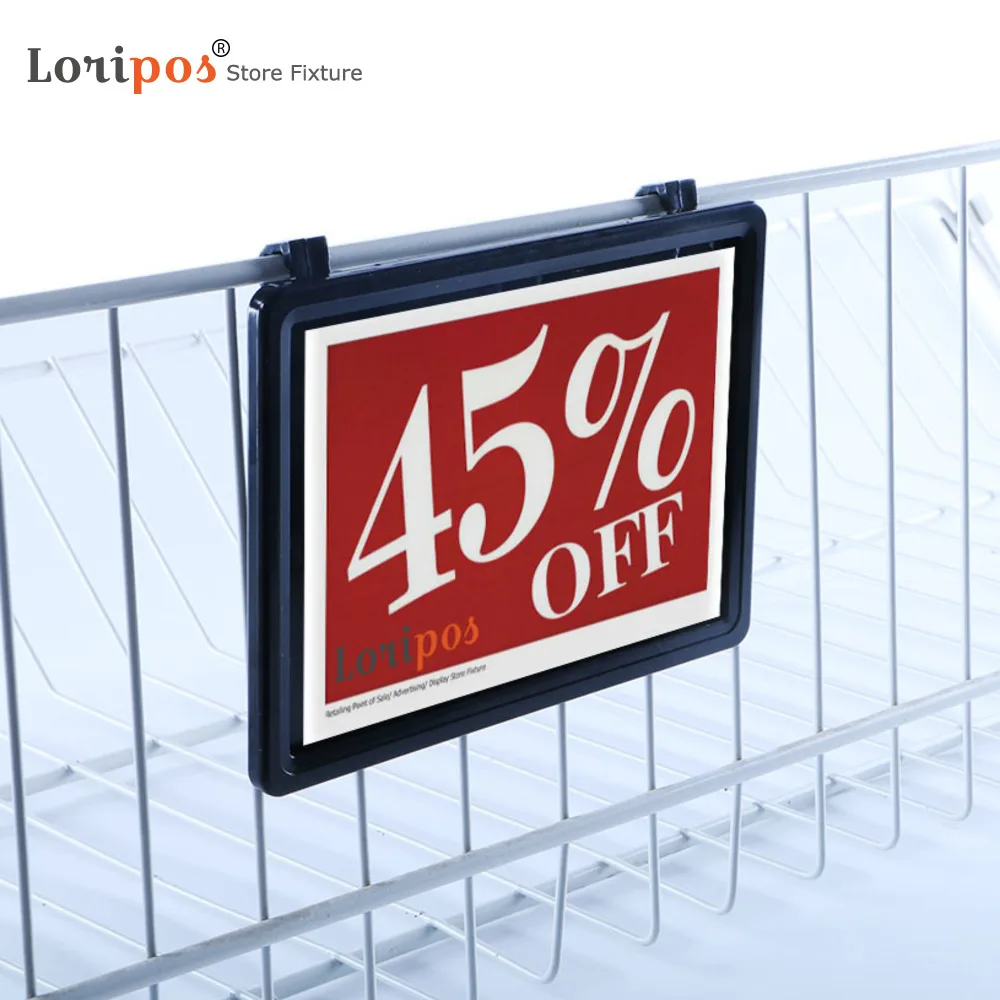 A7 Hook Sign Board Price Tag Holder Ticket Holder Label Frame For Wire Racks Shelves