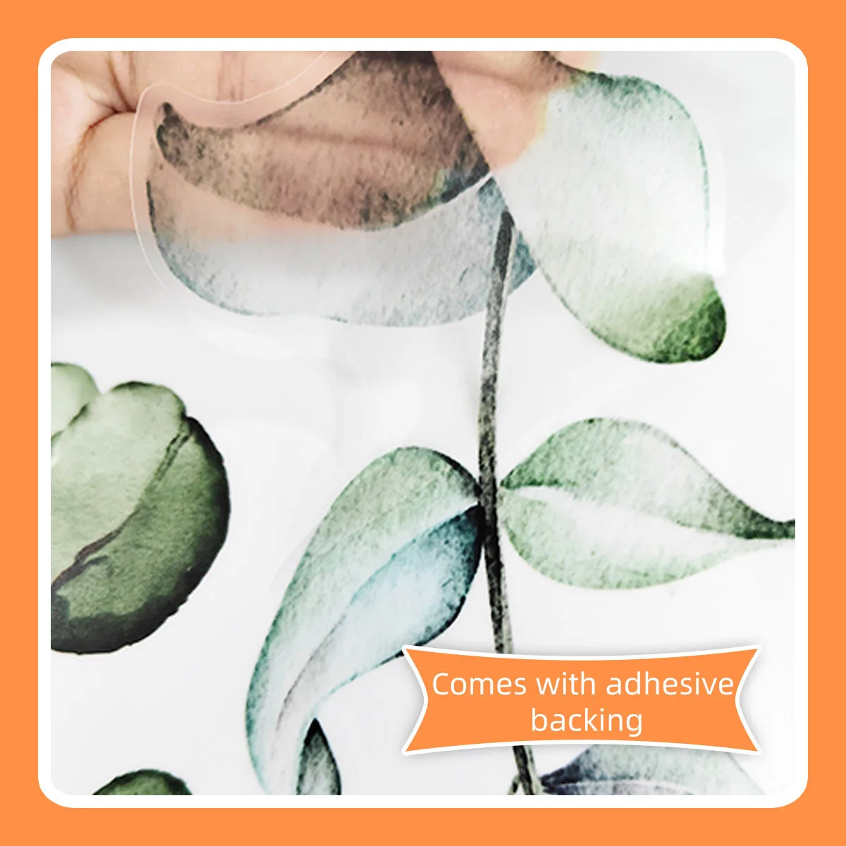 Green Leaf Watercolor Wall Stickers - Home Decor Decals