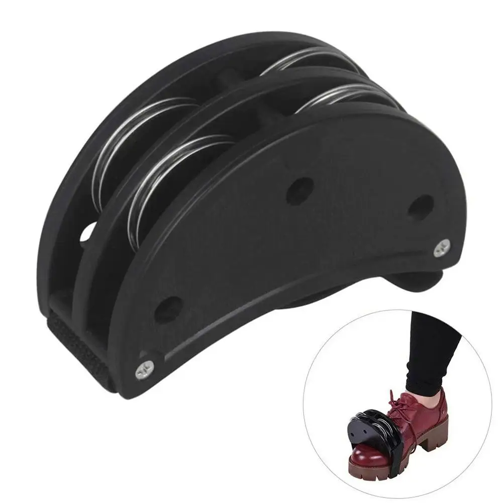 1Pcs Foot Tambourine With Steel Jingles Foot Rattle Bell Drum Percussion Musical Instrument Accompaniment Parts for Party Gift