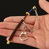 Mini Sword Keychain One Piece 9cm Roronoa Zoro Samurai Anime Scabbard Katana Buckle Key Chain for men women Cosplay Toy Gift 3