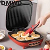 DMWD Multifunction Double Side Heating Electric Skillet 1400W Crepe Pancake Maker Pizza Pie Machine Grill BBQ Griddle Frying Pan 3