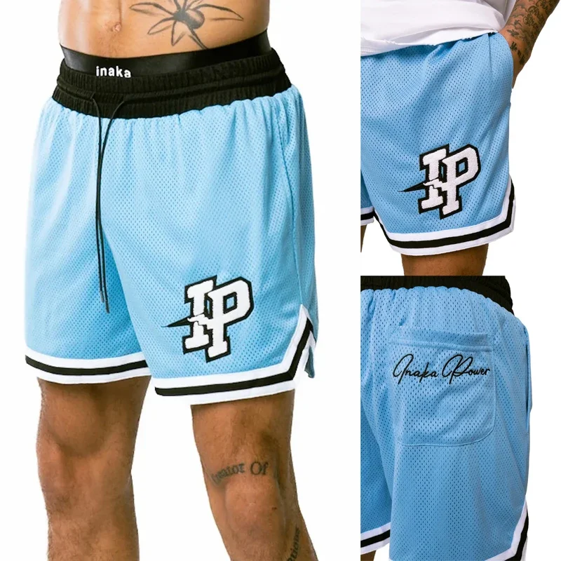 Summer Men's Short Sleeve American casual sports shorts Mesh quick drying breathable embroidered basketball shorts Beach Pant
