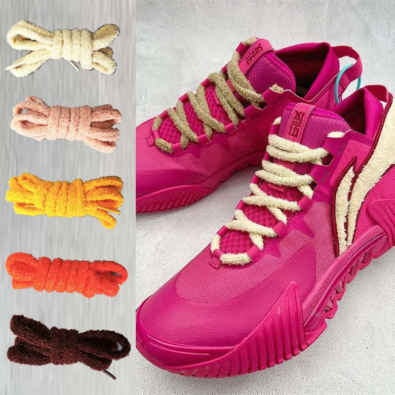 8 mm Wide Cute Flexible Plush Shoelaces Men Women Trend Personality