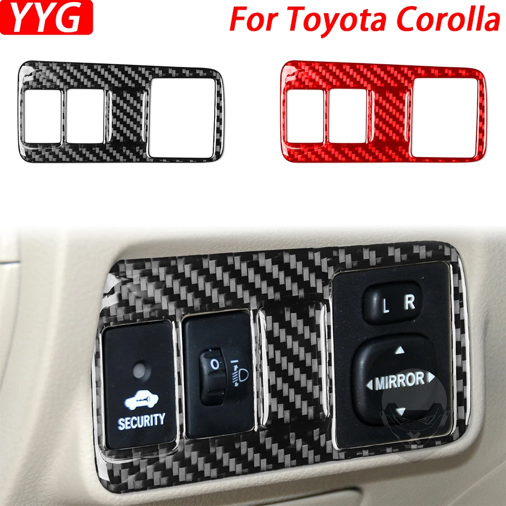 

Для Toyota Corolla 2007-2013 углеродное волокно рулевое колесо левая сторона панель управления освещением крышка автомобиля