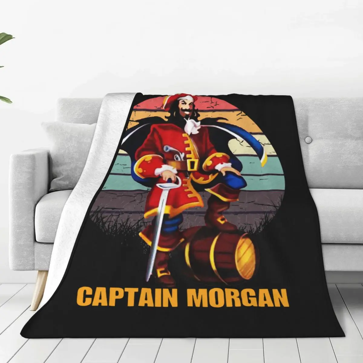 

Retro Captain Morgan Blankets Flannel Awesome Warm Throw Blanket for Chair Covering Sofa Winter