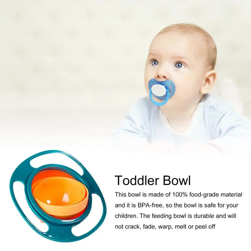 Creative Baby Feeding Dish Cute Baby Gyro Bowl Universal 360 Rotate Spill-Proof Bowl Snack Bowls Children's Tableware