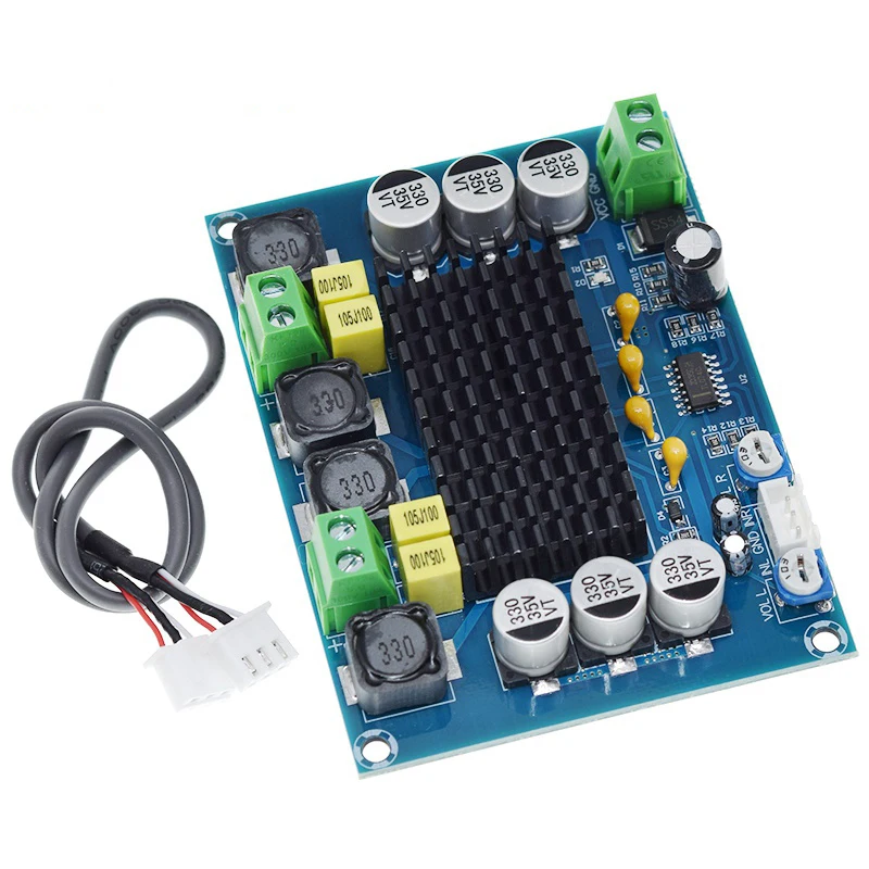

DC 12V 24V 120W*2 TPA3116 D2 Dual Channel Digital Power Amplifier Board Original Chip Good