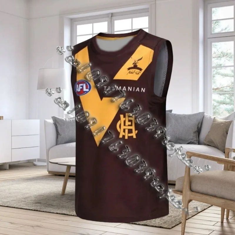 24/25 Hawthorn Training Rugby Jersey Clothes Vest T Shirt Boys Men Tee Male Adult Uniform Teenager Children Adult Top Guernsey